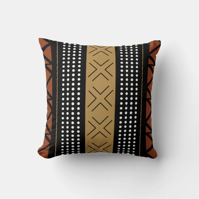 Almofada Stunning African Bogolan Inspired Throw Pillow (Frente)