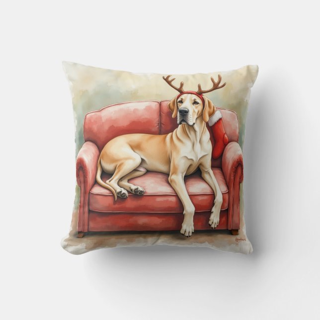 Almofada Stunning Great Dane Christmas Cushion (Frente)