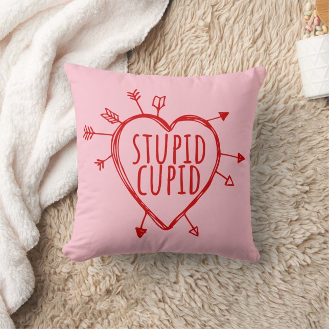 Almofada Stupid Cupid Heart With Arrows Funny Sarcastic (Cobertor)