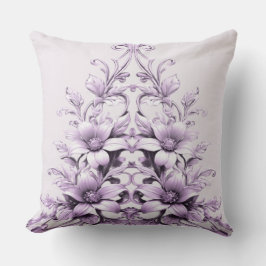Almofada Stylish Purple Flowers Throw Pillow