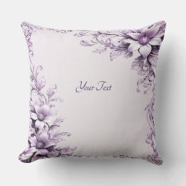 Almofada Stylish Purple Flowers Throw Pillow