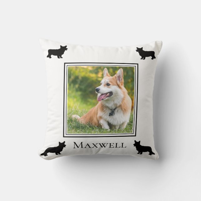 Almofada Sua Foto Cardigan Welsh Corgi Personalizada (Frente)