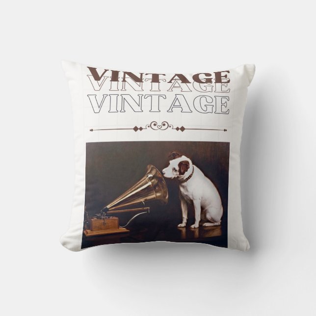 Almofada Sua Vintagem de Voz Mestra Empilhada (Frente)