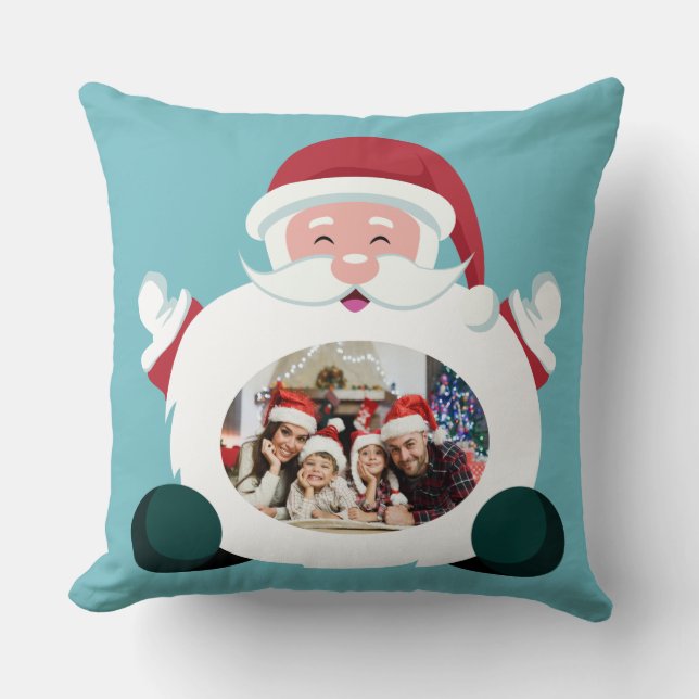 Almofada SUAS 2 FOTOS em Papais noeis enquadram travesseiro (Frente)