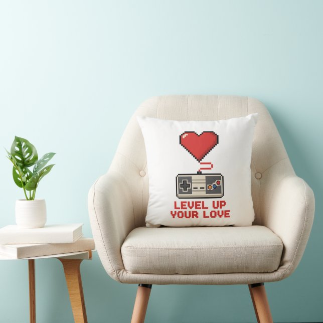 Almofada Suba de Nível Seu Amor, Design de Jogos Retro em P (Cadeira)
