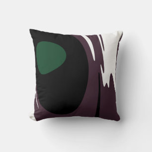 Almofada Submersão: Abstrato preto, branco, roxo e verde