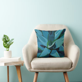 Almofada Sucultivos De Cactus Agave Azul