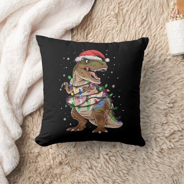 Almofada Suéter de Natal de árvore do dinossauro T-rex Xmas (Cobertor)