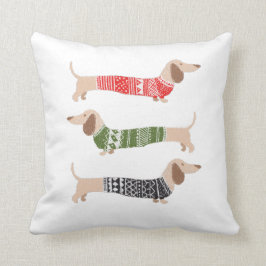 Almofada Suéter de Natal do Cão Wiener Dachshund Férias