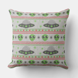 Almofada Suéter de Natal Feio alienígena