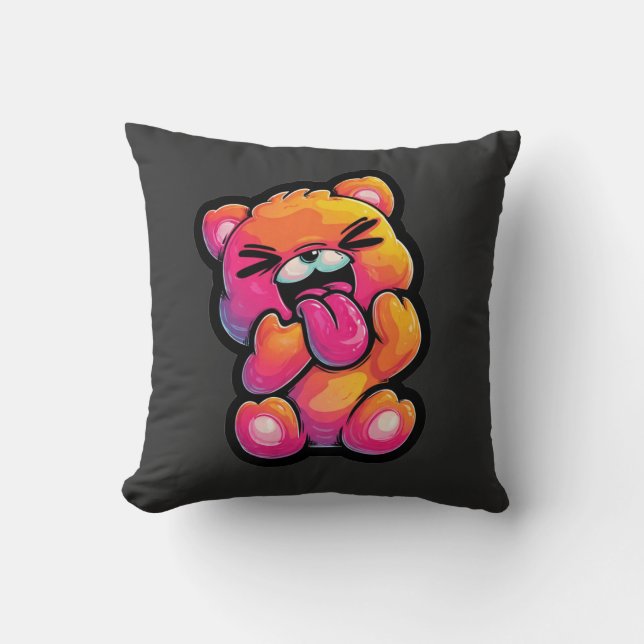Almofada Suéter de Teddy Abstrato Vibrante (Frente)