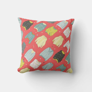 Almofada Suéteres multicoloridos, aconchegantes, inverno qu