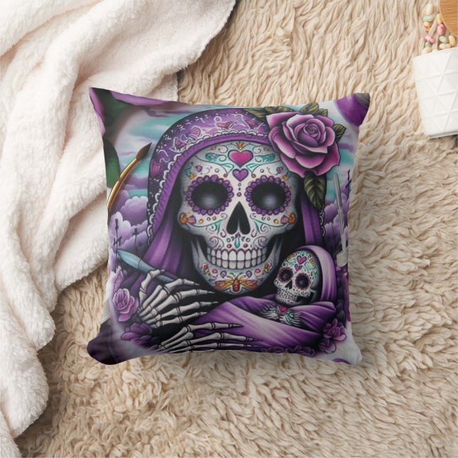Almofada Sugar Skull Mama e Bebê (Cobertor)