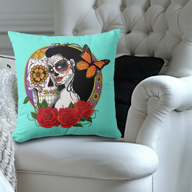 Almofada Sugar Skulls Art Nouveau (Criador carregado)