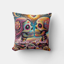 Almofada Sugar Skulls in Love Chalk Pastel Personalized