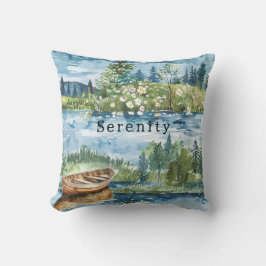 Almofada Summer Lake Boat Flowers Serenity