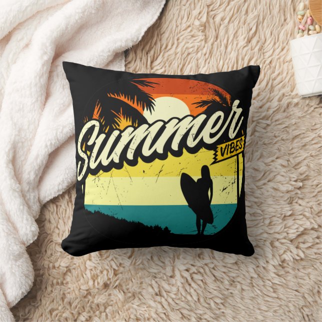 Almofada Summer Vibes Retro Silhouette (Cobertor)