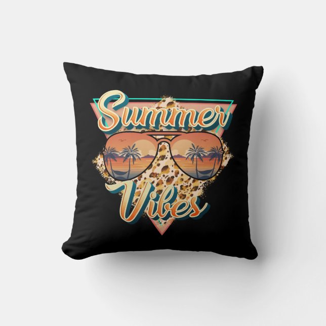 Almofada Summer Vibes | Vintage Sunglass | Sunset de praia (Frente)