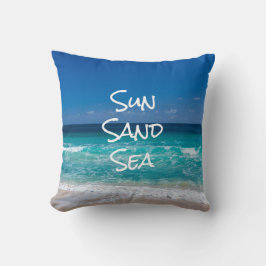 Almofada Sun Sand Sea Tropical Beach Turquoise Water