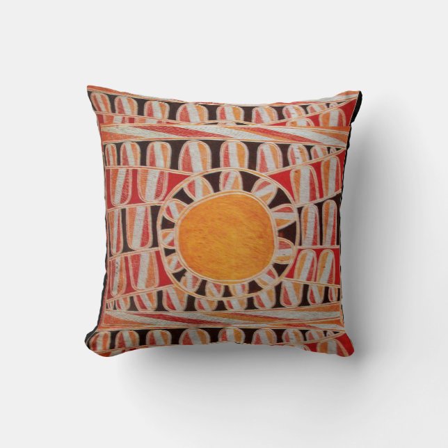 Almofada SUN SOLAR ENERGY Yellow Orange Black White (Frente)
