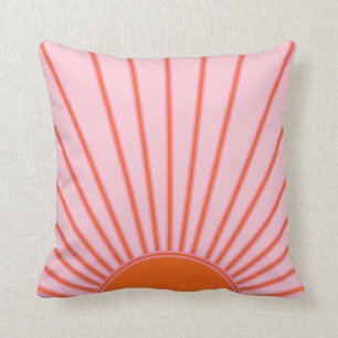 Almofada Sun Sunrise Pastel Rosa E Laranja Sol