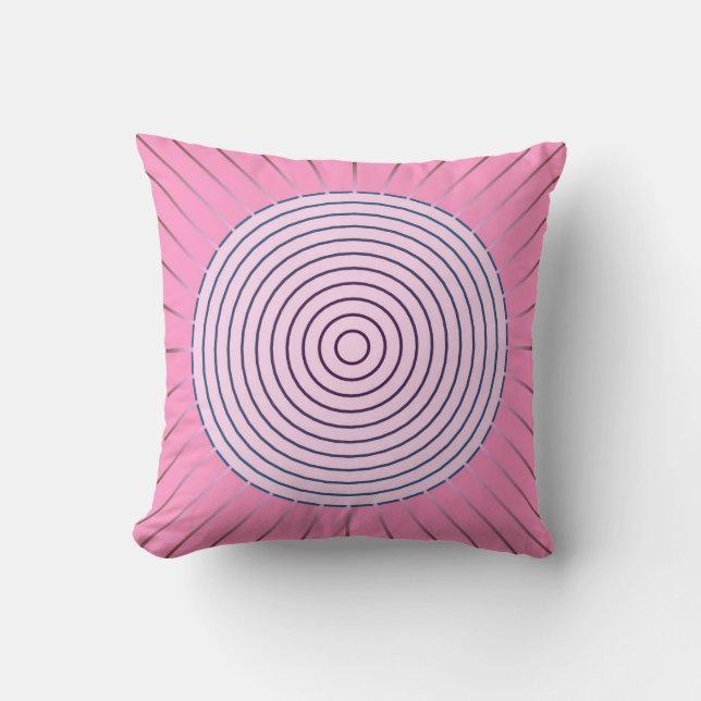 Almofada Sunburst Geométrico Moderno - Sombras Rosa (Frente)