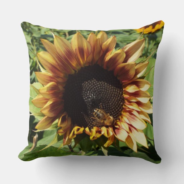 Almofada Sunflower Bee GIANT Travesseiro decorativo (Frente)