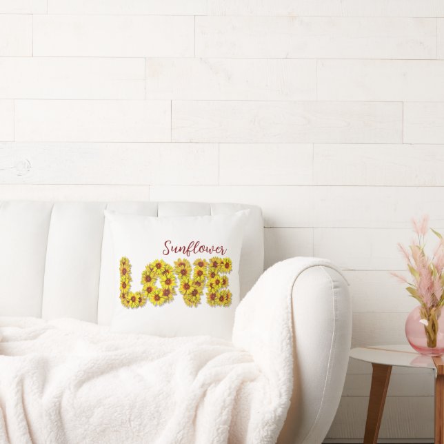 Almofada Sunflower Love Throw Pillow (Sofá)