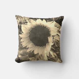 Almofada Sunflower Sepia Bloom Travesseiro