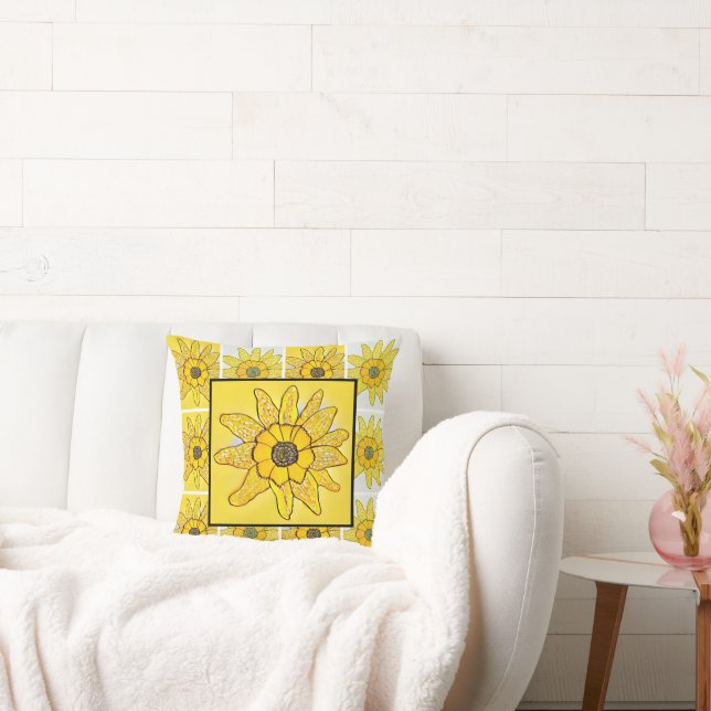 Almofada Sunflower Throw Pillow (Sofá)