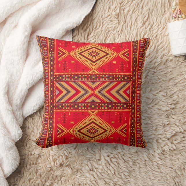 Almofada Sunrise do Marrocos: Elegância Geométrica Boho (Cobertor)