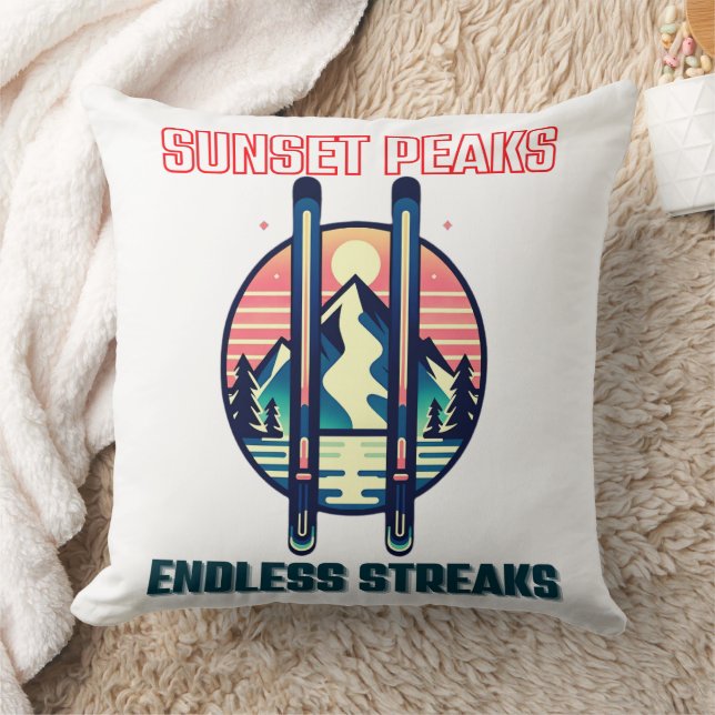 Almofada Sunset Mountain Ski Adventure (Cobertor)