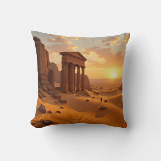 Almofada Sunset over lost Temple Four Riders Western Pillow