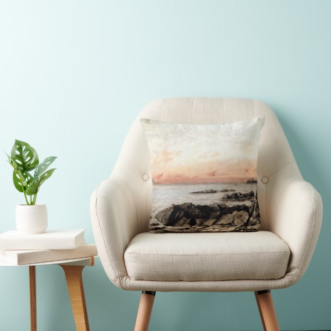 Almofada Sunset, Vevey, Suiça - Gustave Courbet (Cadeira)