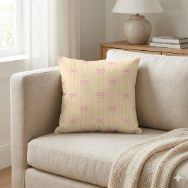 Almofada Sunshine Yellow Balletcore Ribbon Bows