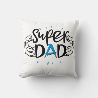 Almofada Super Dad Throw Pillow – Cozy Father Gift