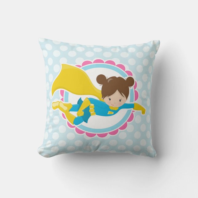 Almofada Super-Herói - Belo Herói Voador Em Cabo (Frente)