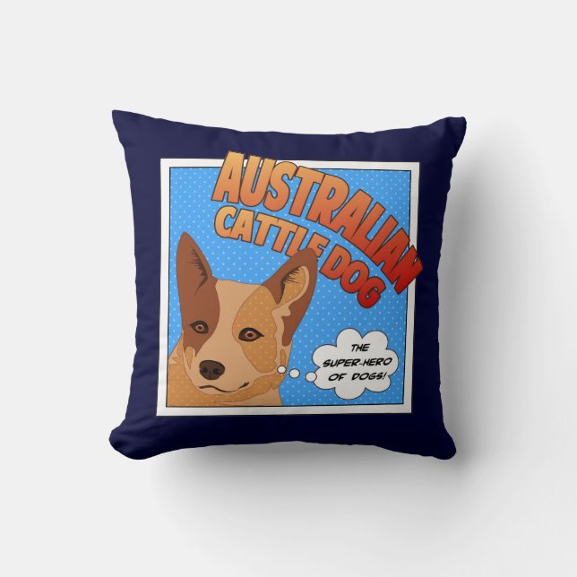 Almofada Super-herói vermelho de Heeler (Frente)