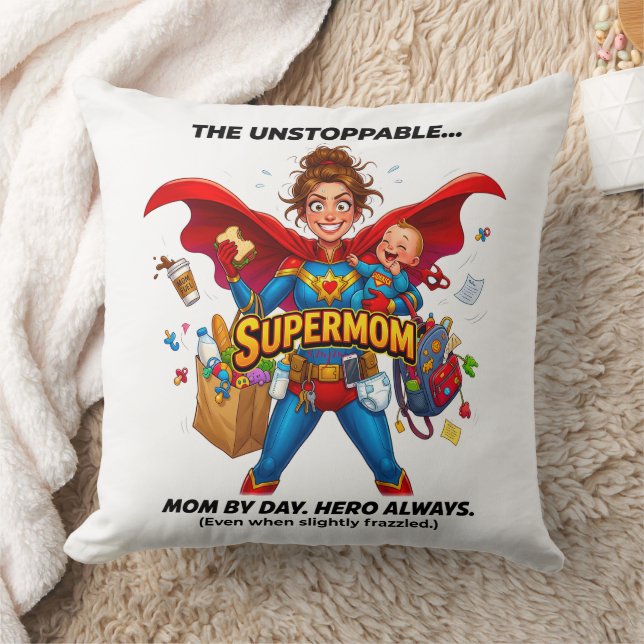 Almofada Super Mãe Dia das Mães Engraçado  (Cobertor)