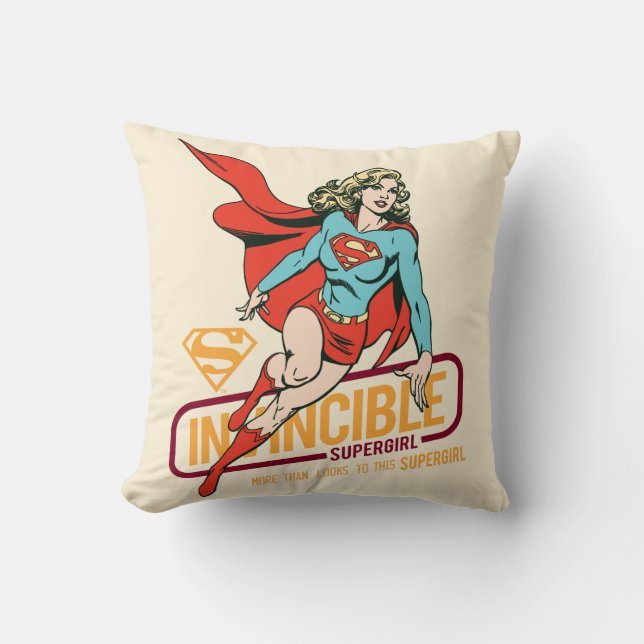 Almofada Supergirl Invencível - Gráfico Retroativo (Frente)