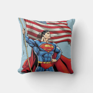 Almofada Superman Holding Bandeira dos EUA
