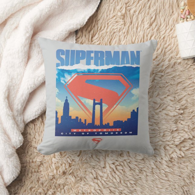 Almofada Superman Metropolis Skyline (Cobertor)