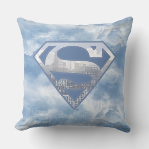 Almofada Superman S-Shield Logotipo azul claro