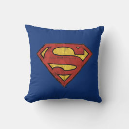 Almofada Superman S-Shield | Logótipo Grunge Black Outline