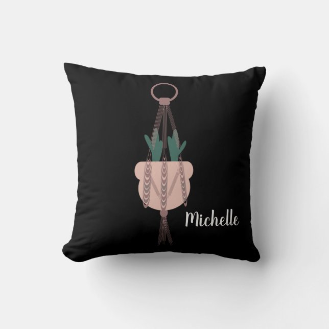 Almofada Suporte de Planta em Macrame Vasos de Plantas Cact (Frente)