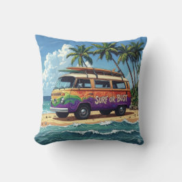 Almofada Surf ou Fracasso Groovy Retro Hippie Surfista Ônib