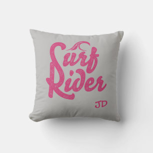 Almofada Surf Rider Cotação Monograma Cor-de-rosa Trendênci