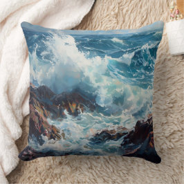 Almofada Surfe a Onda – Decoração Costeira Vibes Oceânicas 