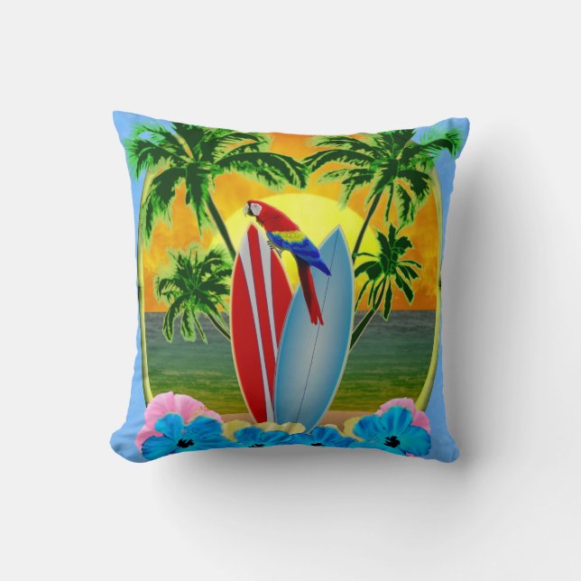 Almofada Surfing Beach Sunset (Frente)