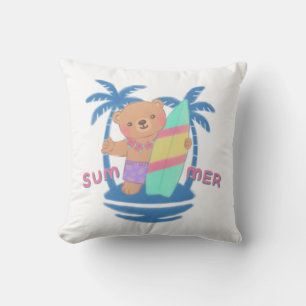 Almofada Surfista de Urso de Teddy Summer no Havaí